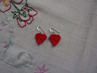 Sweetheart Earrings Free Crochet Pattern