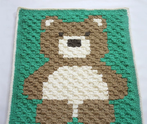 Teddy Bear Baby Blanket Free Crochet Pattern