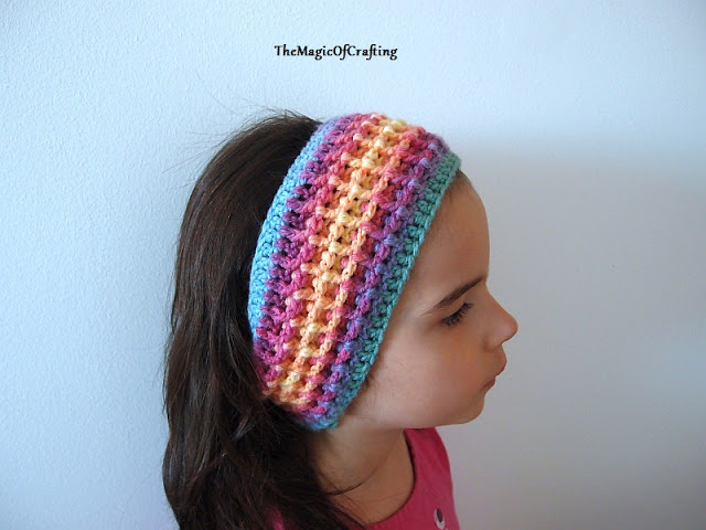 Textured Colorful Headband Free Crochet Pattern