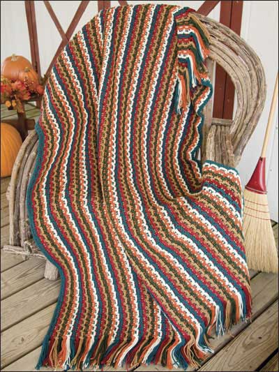Textured Stripe Harvest Throw Free Crochet Pattern
