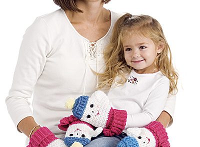 Two of a Kind Snowlady Mittens Free Crochet Pattern