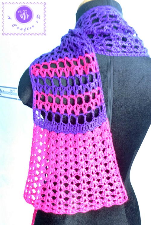 V Stitch Scarf Free Crochet Pattern