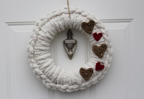 Valentines Heart Wreath Free Crochet Pattern