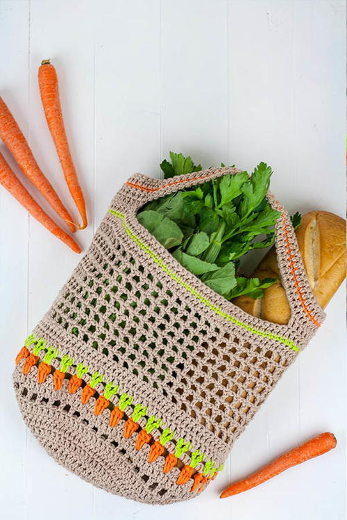 Vegetable Market Bag Free Crochet Pattern