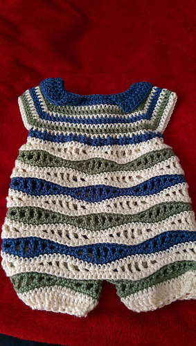Wave Onesie Romper Free Crochet Pattern