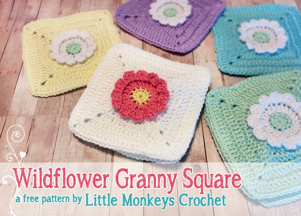 Wild Flower Granny Square Free Crochet Pattern