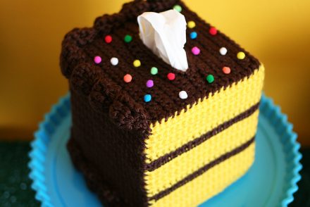 Yellow Cake Tissue Box Free Crochet Pattern