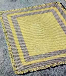 Yellow Gray Rug Free Crochet Pattern