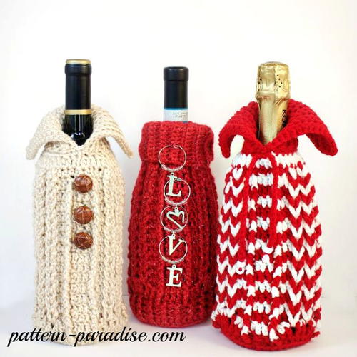 Gift Bottle Sweater Free Crochet Pattern
