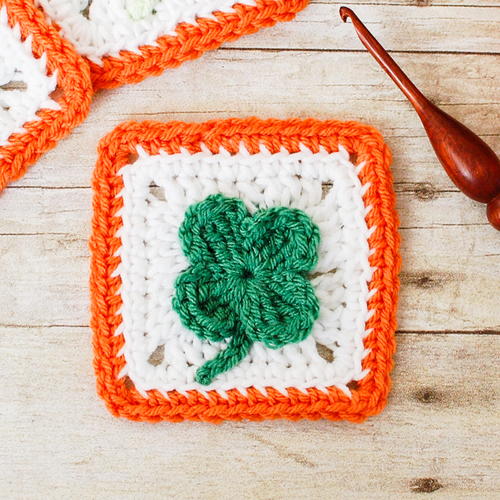 Lucky Clover Afghan Square Free Crochet Pattern