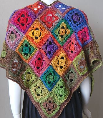 Mini Mochi Flower Garden Shawl Free Crochet Pattern