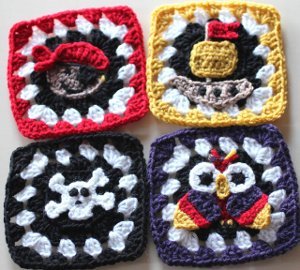 Pirate Granny Squares Free Crochet Pattern
