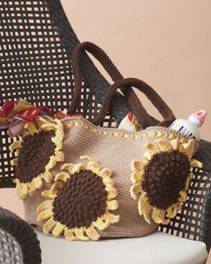 Sunflower Beach Bag Free Crochet Pattern